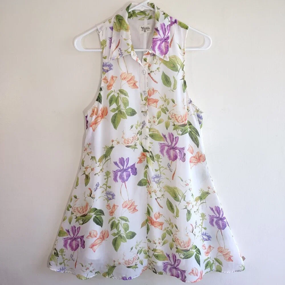 Show Me Your MuMu Floral Mini Dress Tropical Garden Resort Vaca Size Small - Picture 3 of 9